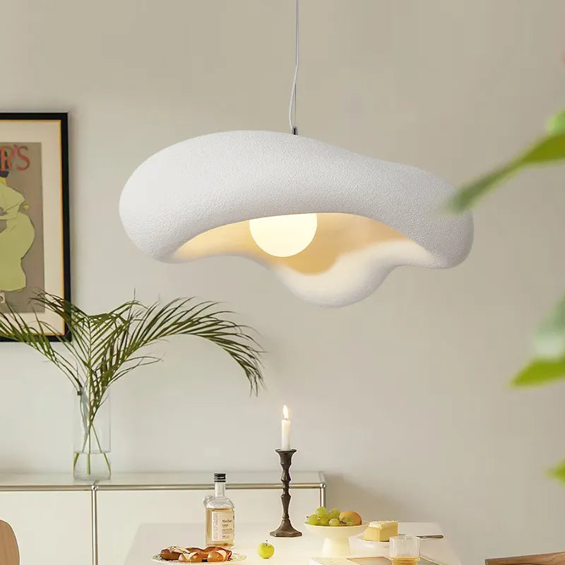 Nordic New Wabi-Sabi Cream Restaurant LED Chandelier Minimalist  Bedroom Bar Table Suspend Lamp Homestay Deco Cafe's Hanging Light