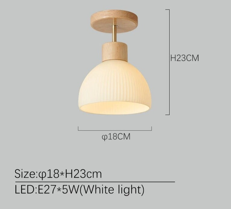 BOTIMI Wooden Ceiling Lights For Corridor White Glass Lampshade Dressing Room Surface Mounted wood Lamp Indoor Lighting
