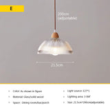 Nordic glass pendant lamp Japanese log wind cafe's restaurant three small chandelier bedroom bedside bar dining table lamps