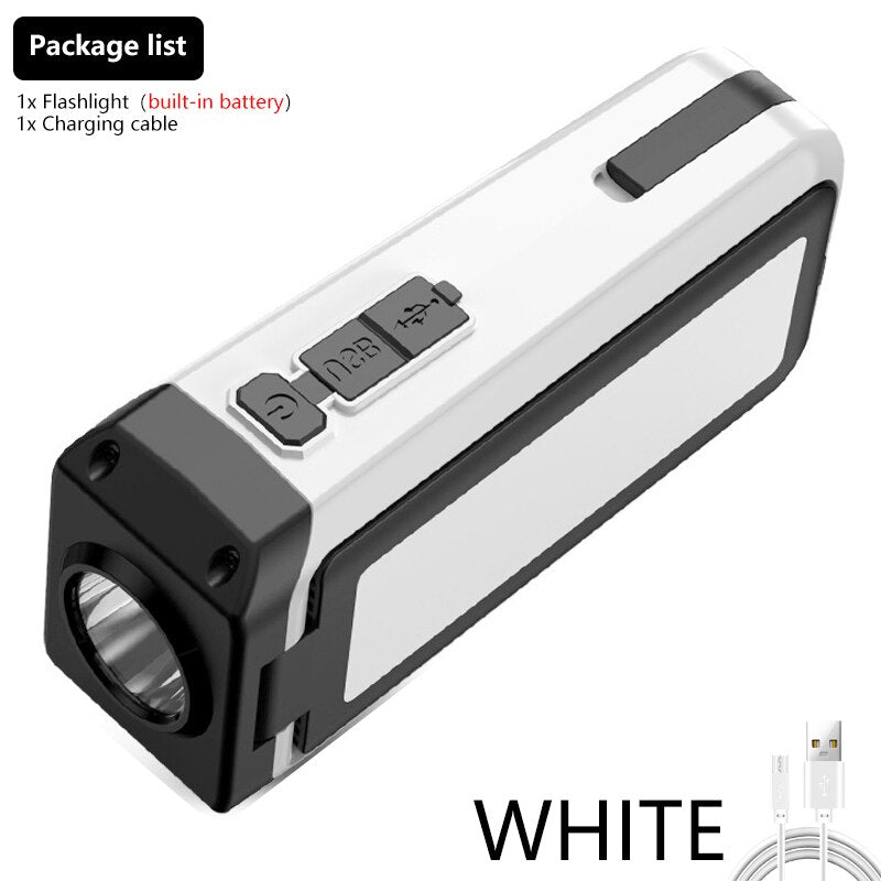 Portable USB Repair Flashlight LED Red and Blue Maintenance Warning Light for Outdoor Camping and Mountain Climbing Emergency