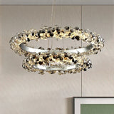 Simple Mix and Match Crystal Chandelier Living Room Ring Decorative Lights Luxury Stainless Steel Glossy Island LED Lights