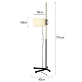 Spanish Designer Floor Lamp with E27 Light Bulb Metal Body Fabric Shade Height Adjustable