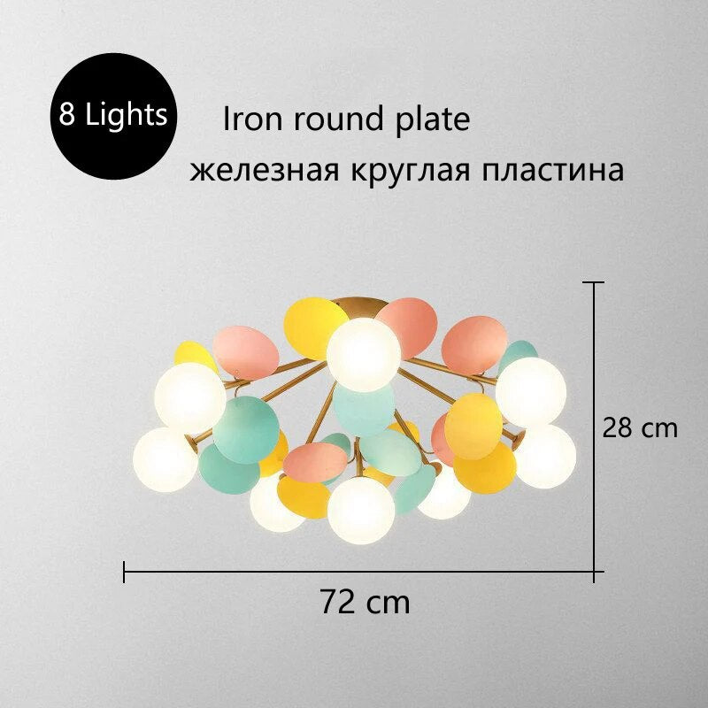 Nordic Kids Bedroom LED Chandelier Light Living Room Hanging Lamp Ceiling Mounted Light For Study Room Bar Aisle Home Decoration