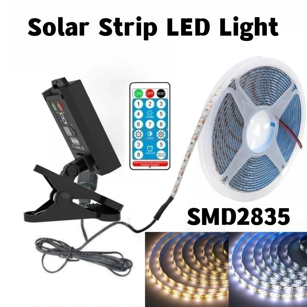 Outdoor Solar Lights 5V 2835 60LEDs/m Waterproof LED Strip Warm White/White Light Bracket/Clip Style Solar Lamps for Garden