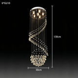 Luxury Vertical Crystal Ball Raindrop Chandelier Polished Stainless Steel Ceiling Plate Long Suspension Light For Stairwell Loft