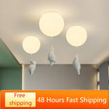 Novelty Pendant Light for Bedroom Children Kids Cartoon Hanging Lamp Balloon Bear Ceiling Chandeliers Modern Led Creative School
