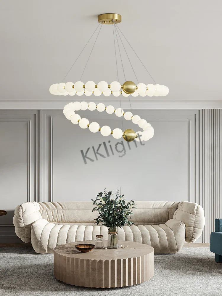 Modern All Copper LED Chandelier Ligthing Lustre Living Dining Room kitchen Art Decor Pendant Lights Indoor Hanging Lamp Fixture