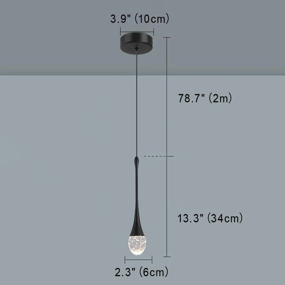 Nordic LED Pendant Lights Luxury Crystal Hanging Lamp Indoor Lighting for Home Living Dining Bed Room Kitchen Bathroom Decor