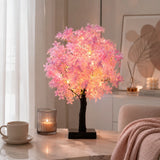 Pink Cherry Blossom Decorative Tree Lamp Bedroom Bedside Indoor Decor Night Light Warm Atmosphere Light Desktop Ornament