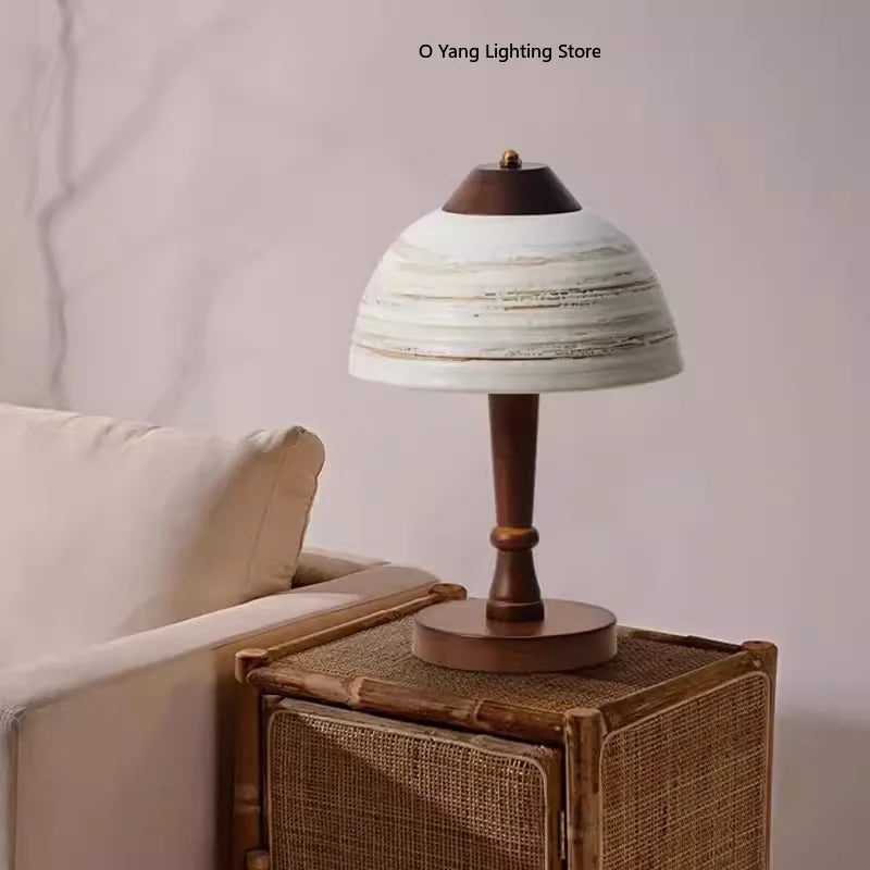 New Creative Ceramic Lampshade  Lamp Wood Base EU AU US Adapting Plug for Bedroom Parlor Hotel Dining Dropshipping