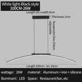Contemporary LED Arc Pendant Light - Sleek Hanging Lamp for Dining Room