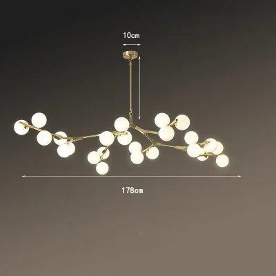 Modern Tree Branches Led Chandelier Glass Balls Hanging Chandelier Living Room Decoration Dining Room Bedroom Indoor Lighting