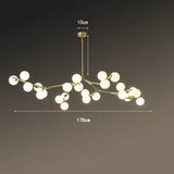 Modern Tree Branches Led Chandelier Glass Balls Hanging Chandelier Living Room Decoration Dining Room Bedroom Indoor Lighting