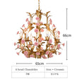 Nordic Light Luxury E14 LED Chandelier Rose Copper Ceramic Pendent Lamp Restaurant Living Room Bedroom Home Lighting Decoration