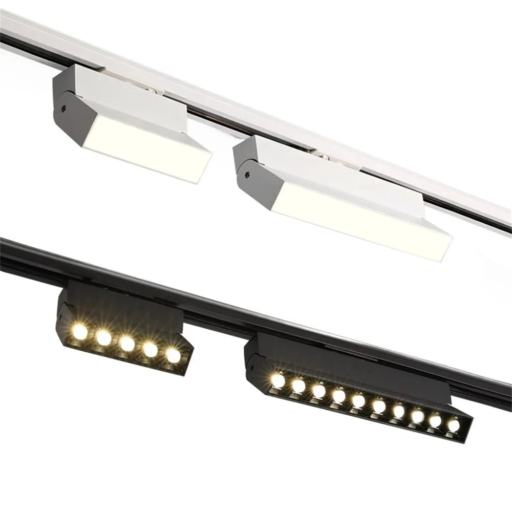 LED Track Light Rail 0.5M 1M Black White Aluminum 2 Wire System Track Light Series Universal Track for Ceiling Spot Lamps