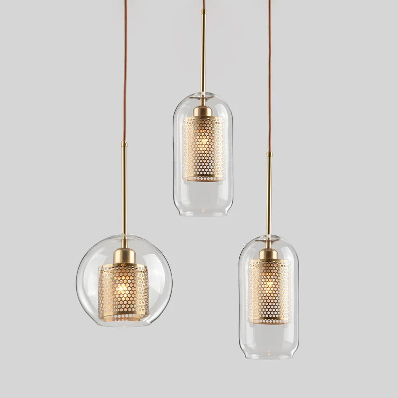 Loft Modern Pendant Light Glass Ball Hanging Lamp Kitchen  Fixture Dining Hanglamp Living Room Ceiling Lamps LED s