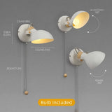 LED Bedside Wall Light with Pull Chain - Replaceable E14 Matte Metal Lamp