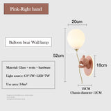 Pink Balloon Bear Wall Lamps Cute Children's Room Lamp Modern Warm Princess Room Nursery Girl Boy Bedroom Bedside Wall Lights