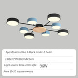 Nordic Creative Macaron Log LED Ceiling Light Bedroom Living Room Chandelie Modern Villa Restaurant Interior Lighting Decoration