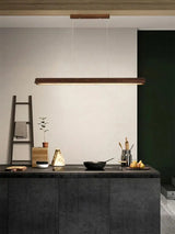 Nordic wood grain simple long dining table pendant lamp living room kitchen artistic luster home decoration lighting fixture