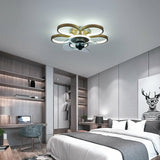20 Inch Bladeless Ceiling Fan with Light and Remote Control 3 Light Color 3 Wind Speed Timing Silent Gold Enclosed Ceiling Fan