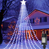 9x3M Outdoor Christmas Waterfall Star String Light - 288 LED Hanging Fairy Lights