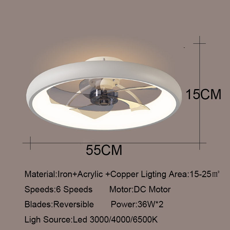Nordic White Black Gold Ceiling Fan Light DC Motor Remote Control Reversible Bedroom Dining Room Ceiling Fan Light Living Room
