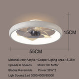 Nordic White Black Gold Ceiling Fan Light DC Motor Remote Control Reversible Bedroom Dining Room Ceiling Fan Light Living Room