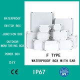 IP67 Waterproof Electronic Project Box with Mounting Ears - Outdoor Plastic Junction Enclosure & Instrument Housing Case