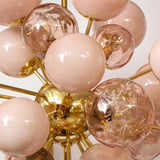 Glass Bubbles Ball Chandelier Light for Living Room Decor Bedroom Dining Room Modern Pink Pendant Light Indoor Lighting Fixture