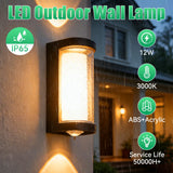 Waterproof LED Crescent Wall Lamp - 12W Outdoor Garden Square Sconce