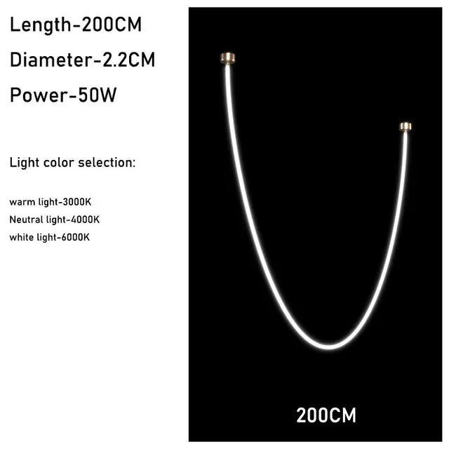 Modern Nordic LED Large Line Pendant Lamp Long Chandelier Living Room Stair Case Lobby Villa Project Minimalist Hanging Light