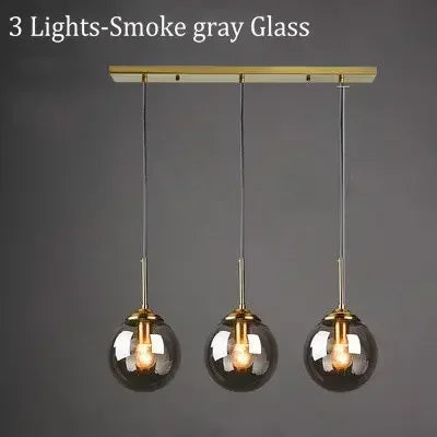 Italian Designer LED Glass Ball Chandelier Ceiling Light for Dining Room Living Room Bedroom - Home Decorative Lighting