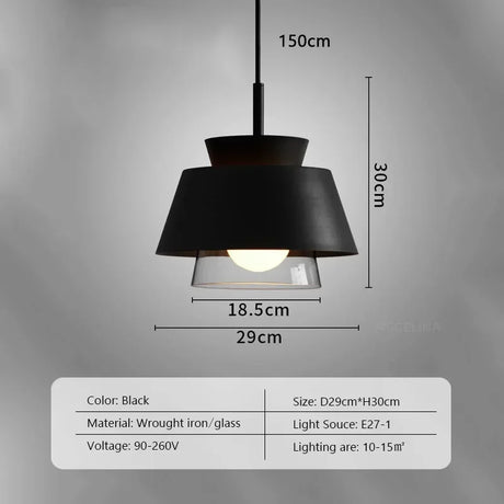 Loft Vintage Iron Glass Pendant Light creative restaurant metal Glass coffee shop hallway bar desk study decorative chandelier