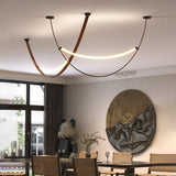 Nordic Modern Hanging Pendant Lamp Lustre Minimalist Line Design Led Light Home Decor Living Room Dining Hotel Salon Chandeliers