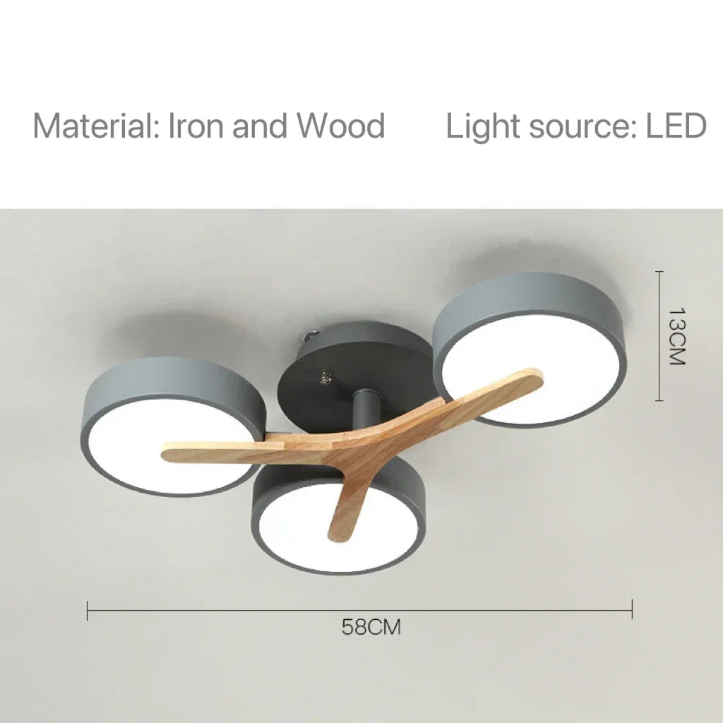 Nordic Modern Macaron Ceiling Lamp Chandelier Bedroom Minimalist Wood Home Decor Living Room Kitchen LED Lighting Fixtures