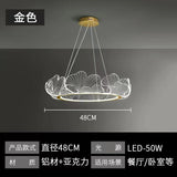 Postmodern Light Luxury Lotus Leaf Chandelier - Dimmable Nordic LED Ceiling Lamp