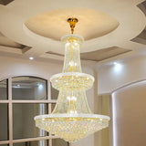 Luxury Crystal Chandeliers Villa Attic Stairs Lighting Lustre Decorate Indoor Living Room Loft Ceiling Pendant Lights Fixtures