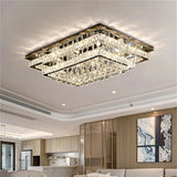 Modern Luxury Crystal LED Chandelier For Living Room Bedroom Dining Room Kitchen Ceiling Lamp Silver Chrome Remote Control Light