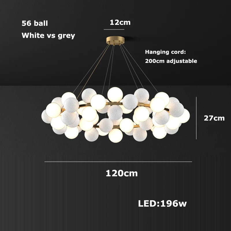 2026 Modern Glass Bubble Chandelier - Dimmable Art Deco Hanging Lamp