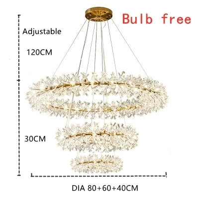 2025 New Crystal Flower Ceiling Chandelier Led Luxury Indoor Lighting Home Decoration For Living Room Bedroom Restaurant G4 Bulb