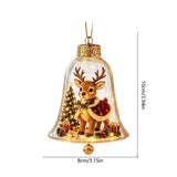 Light Up Christmas Tree Hanging Ornament Transparent Bell Elk Santa Warm Led Light Pendant Acrylic Home Holiday Decoration Gift