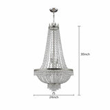 9-Light French Empire Crystal Chandelier Luxury LED Ceiling Pendant Light Restaurant Creative Home Lighting Lamps 24x30"