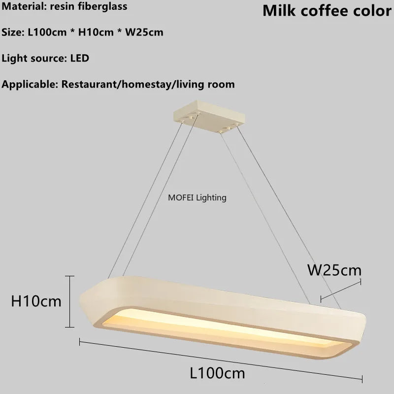 Minimalist Wabi Sabi Dining Room Rectangle Pendant Lights Coffee House Bar Bedroom Lamp Nordic New Style Dining Table Chandelier