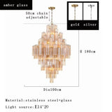 Crystorama Addis Polished Chrome Murano Glass Chandelier - Modern Luxury Pendant Light Fixture for Villa Staircase, Living Room & Hotel