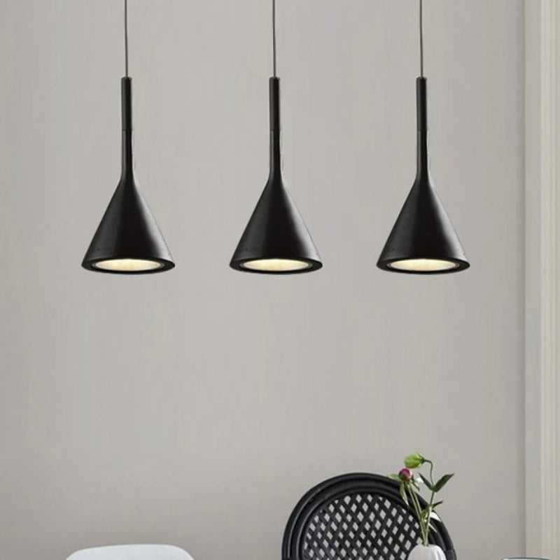 Modern Led Pendant Lights Black White for Kitchen Fixtures Bedroom Table Dining Room Hanging Lamp Lampshade Home Chandelier