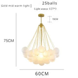 Modern Glass Balls Chandeliers Black/Gold Dining Living Room Bedroom Cafes Hall Home Decor Pendant Light Indoor Lustre Luminaire