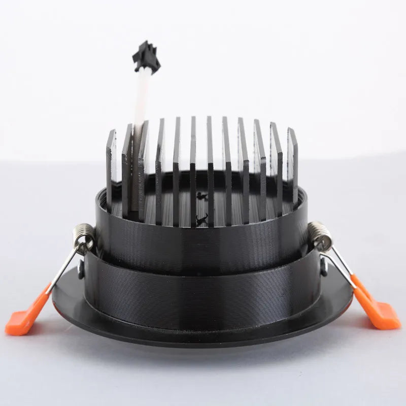 Bright Recessed LED Dimmable Round Downlight COB 3w 5W 9W 12W 18W LED Spot light decoration Ceiling Lamp AC 110V 220V black body