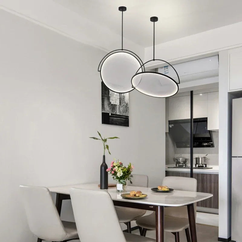 Italian Style Modern LED Pendant Chandelier - Sleek Hanging Ceiling Lamp Fixture for Bar Counter, Shop, Restaurant, Living Room & Home Decor