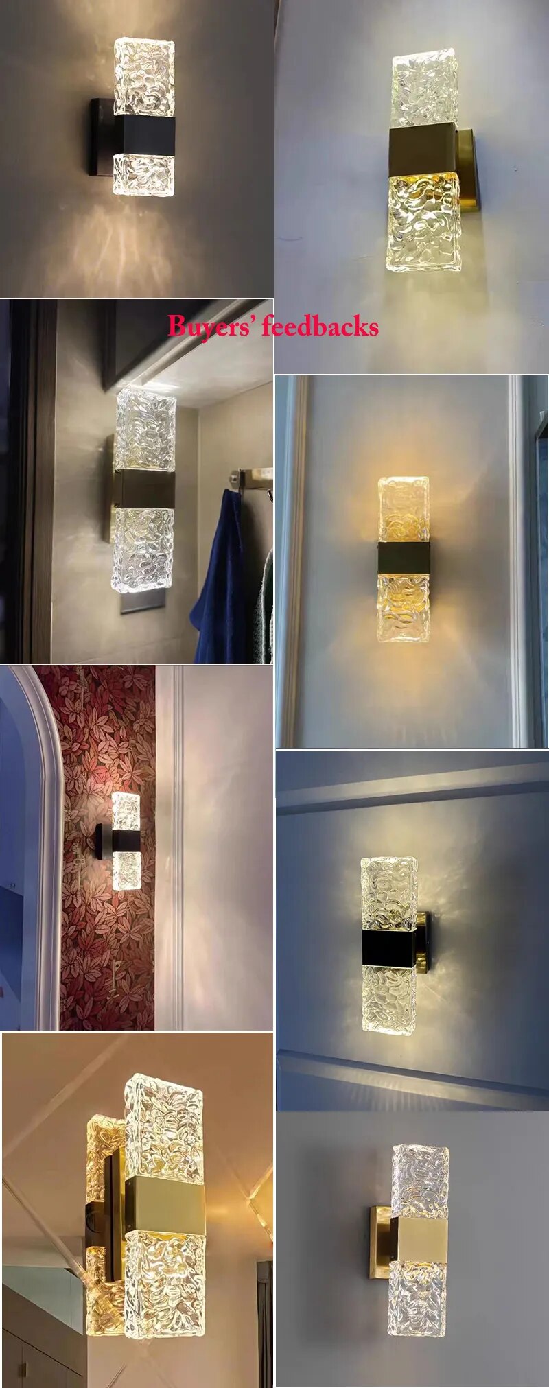 Corrugated Crystal Wall Lamps Modern LED Lighting Indoor Wall Sconces Living Room TV Background Bedroom Aisle Home Decor Lustre